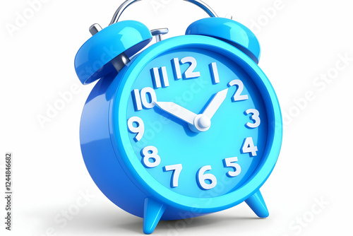 Blue Alarm Clock Shows Time...