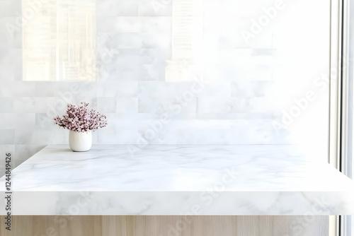 Empty Marble Tabletop with ...