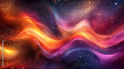 Futuristic abstract with flowing technology particles.