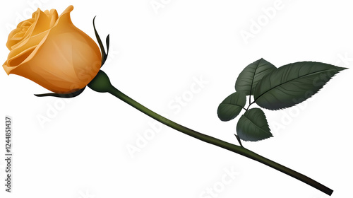 A Single Yellow Rose with L...