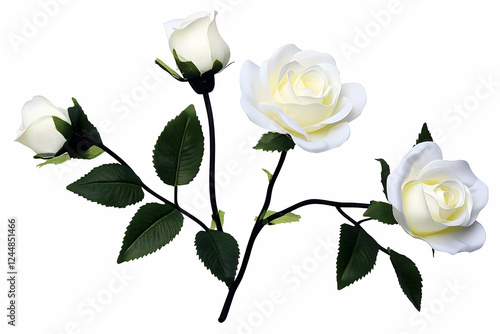 Three Artificial White Rose...