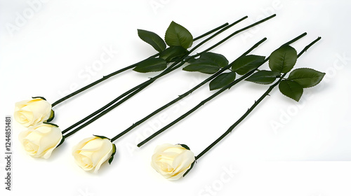Five Elegant Cream Roses Li...