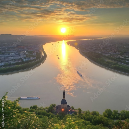 Sunrise Illuminates River, ...