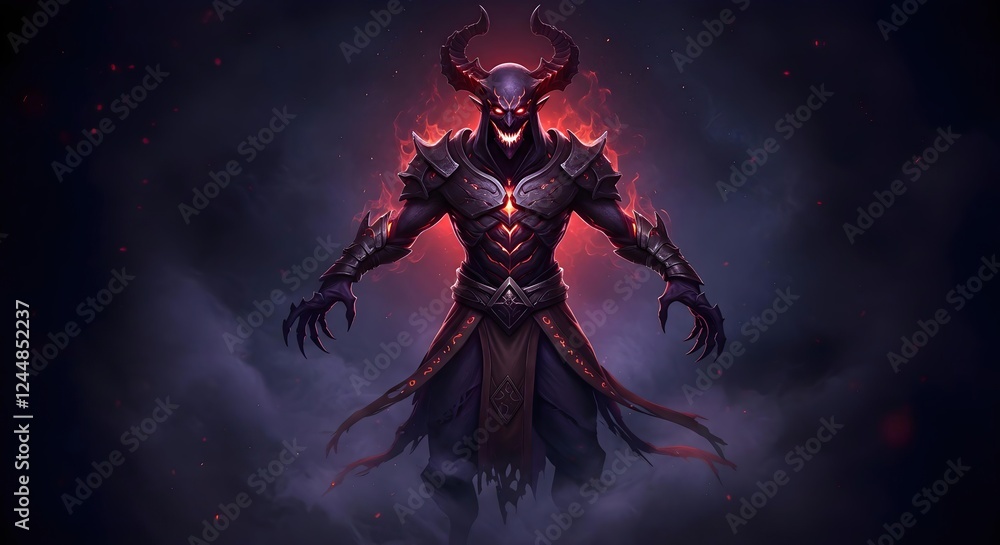 Fiery Demon Artwork Fantasy Game Character Illustration Fiery Demon Artwork Fantasy Game Character Illustration