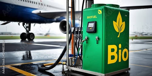 Wallpaper Mural Eco-friendly biofuel pump for sustainable aviation at an airport, representing the shift towards renewable energy, carbon footprint reduction, and cleaner air travel solutions for the future

 Torontodigital.ca