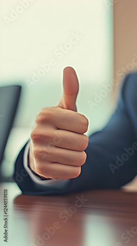 Businessman Gives a Thumbs ...