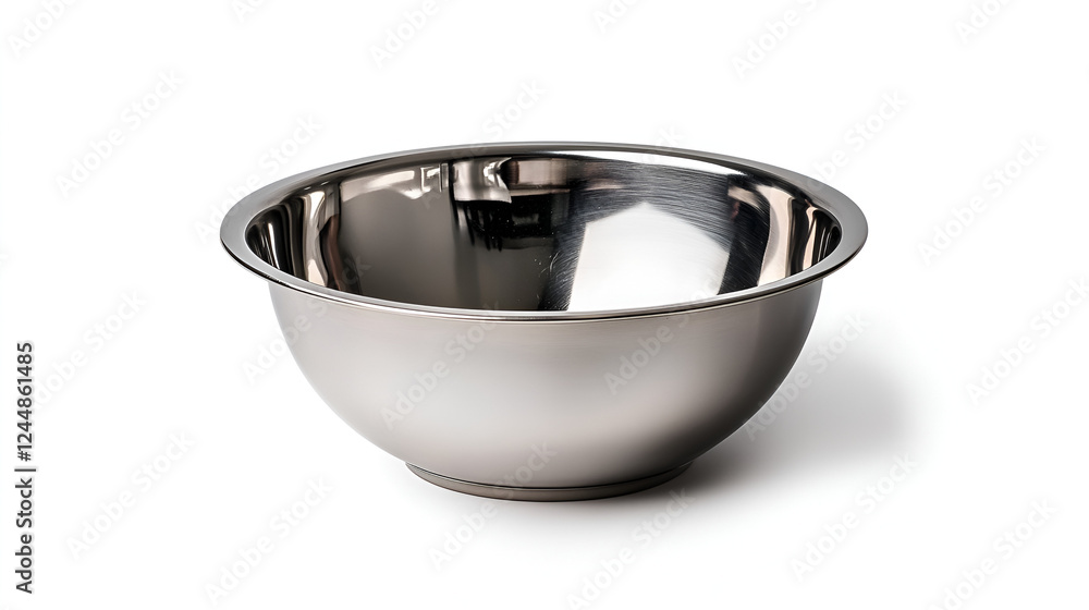 close-up of steel bowl on isolated white background.ai generative close-up of steel bowl on isolated white background.ai generative