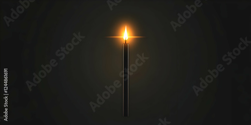 Single Burning Candle Illum...