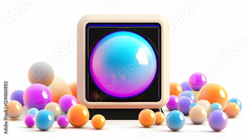 3D Abstract Glowing Sphere ...