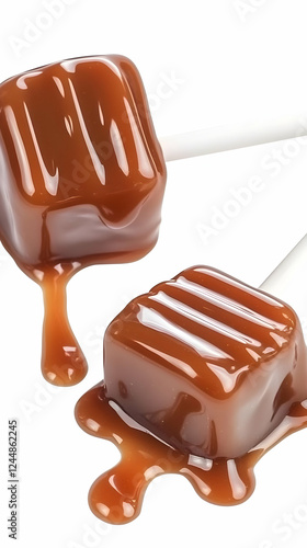 Two Caramel Candy Lollipops...