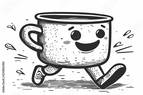A Happy Coffee Mug Runs Joy...