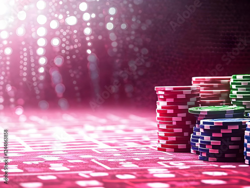 Stacks of Colorful Casino C...