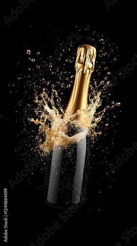 Champagne Bottle Explodes w...