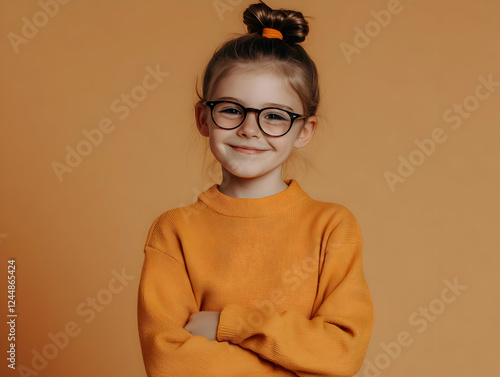 Smiling Young Girl with Gla...