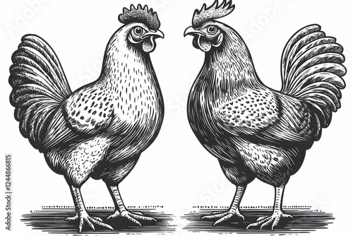 Two Roosters Face Off in De...