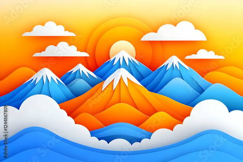 Paper Cutout Mountains and ...