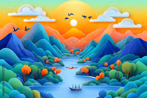 Paper Cutout Landscape Show...
