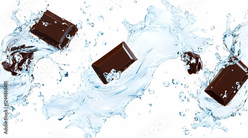 Chocolate Bars Splashing in...