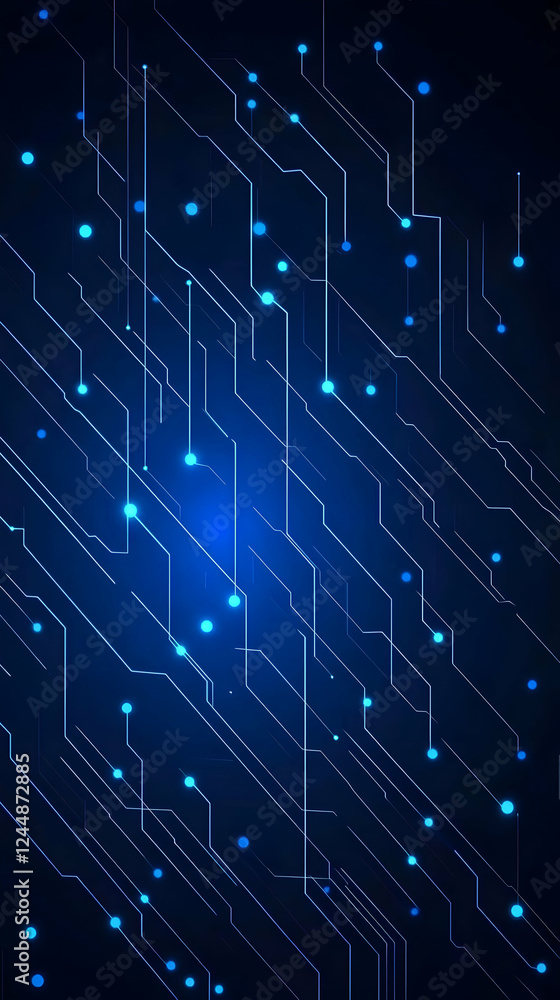 Fototapeta premium Abstract Blue Circuit Board Background Illustrates Technology and Digital Data Flow Seamlessly