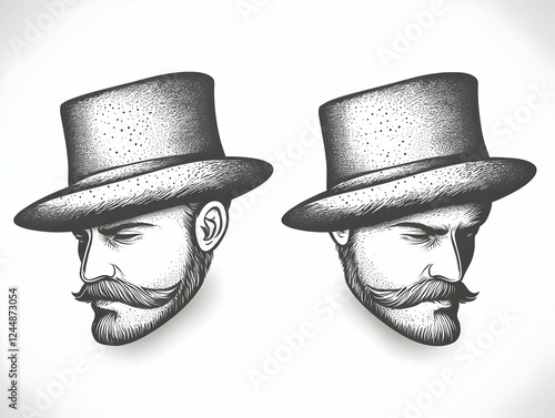 Two Vintage Gentleman Portr...