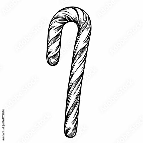 Hand-Drawn Candy Cane Illus...