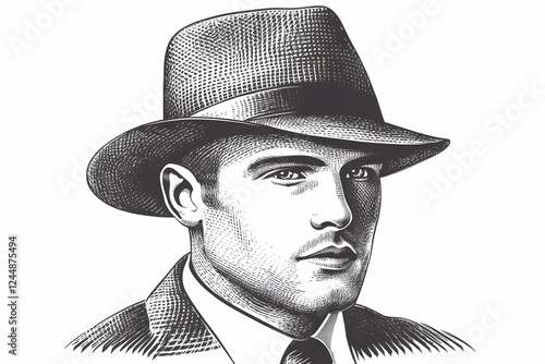 Vintage Illustration of a M...