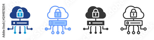 Network slicing icon set multiple style collection
