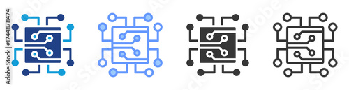 Artificial intelligence icon set multiple style collection