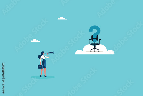 Sky-High Ambitions, A Visionary Career Woman Exploring Limitless Opportunities from Above the Clouds