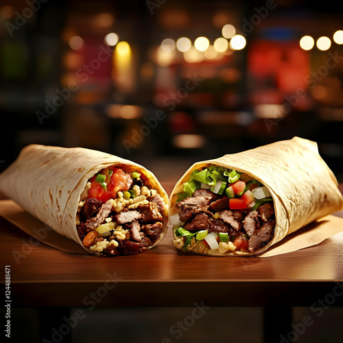 Two Delicious Burritos Fill...