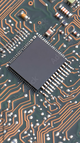 Close-up of Microchip on Ci...