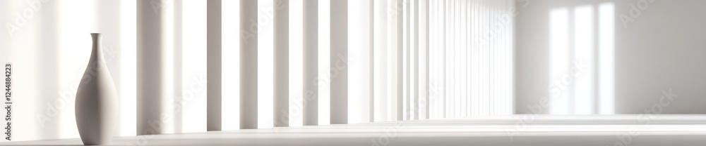 Minimalist white interior with a single vase. Minimalist white interior with a single vase.