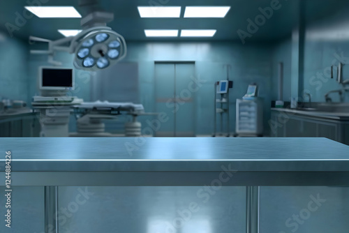 Empty Metal Table in a Blur...