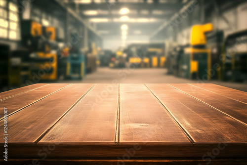 Empty wooden table top with...