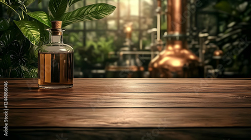 Essential Oil Bottle Sits o...