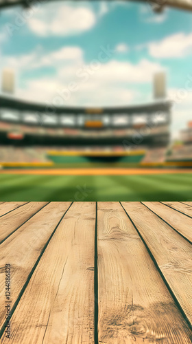 Empty Wooden Table Top with...