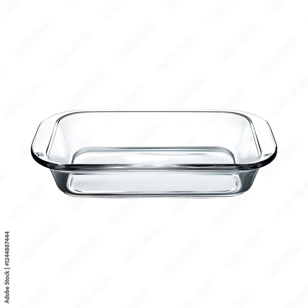 Modern Glass Loaf Pan with Polished Finish Isolated on Transparent Background Modern Glass Loaf Pan with Polished Finish Isolated on Transparent Background