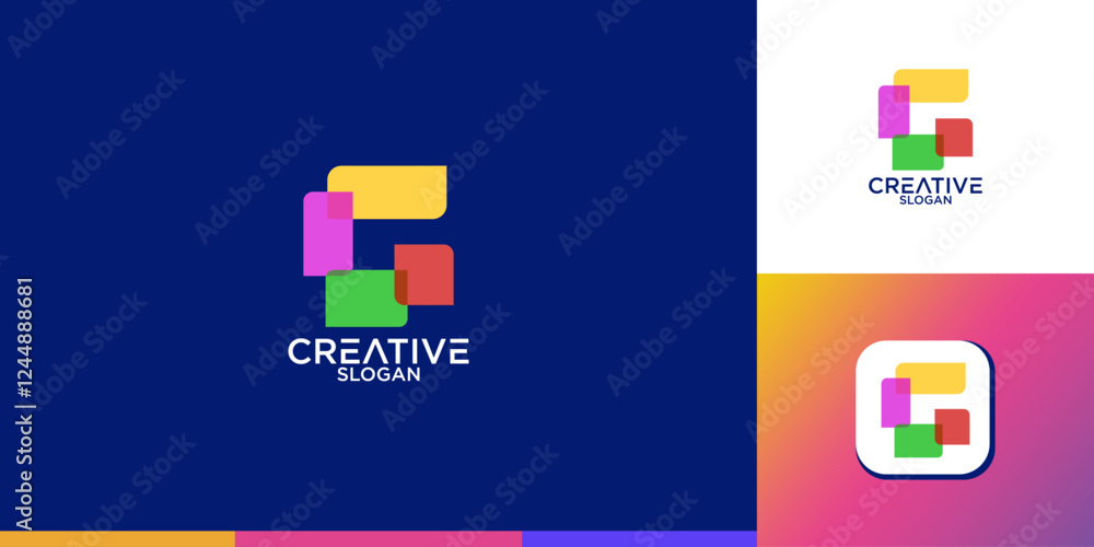 Fototapeta premium Vector illustration of letter G sign logo technologi abstract. letter G sign icon geometry tech 