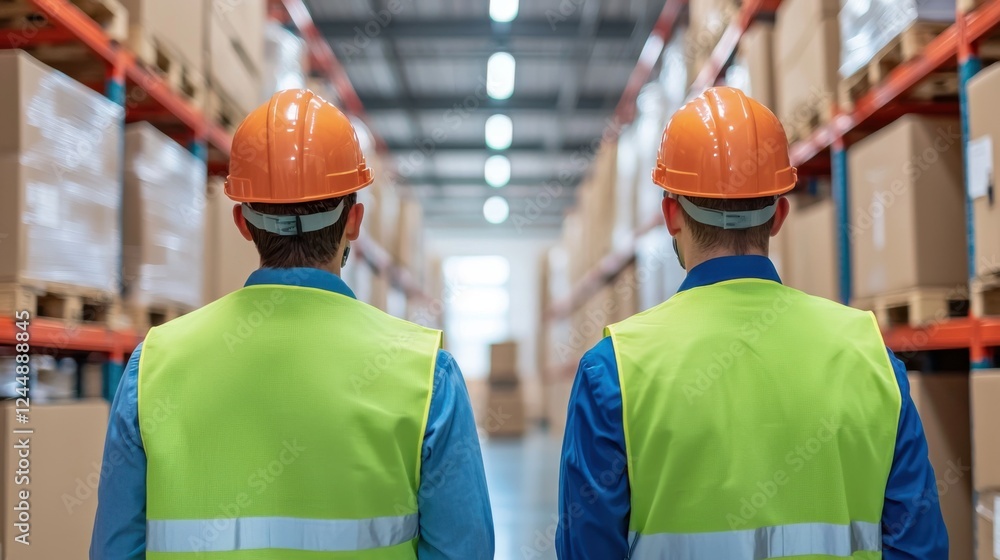 Efficient Logistics Warehouse Interior with Hardworking Employees Managing and Overseeing the Storage Organization and Distribution of Goods and Cargo Efficient Logistics Warehouse Interior with Hardworking Employees Managing and Overseeing the Storage Organization and Distribution of Goods and Cargo