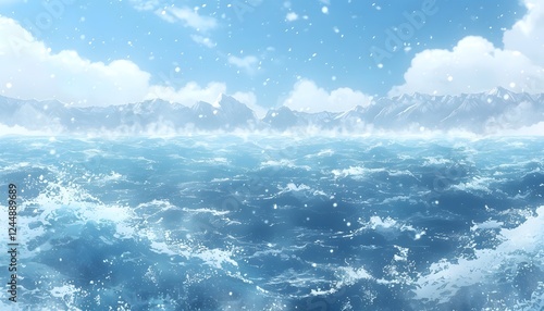 Light blue tone background with texture and pattern.