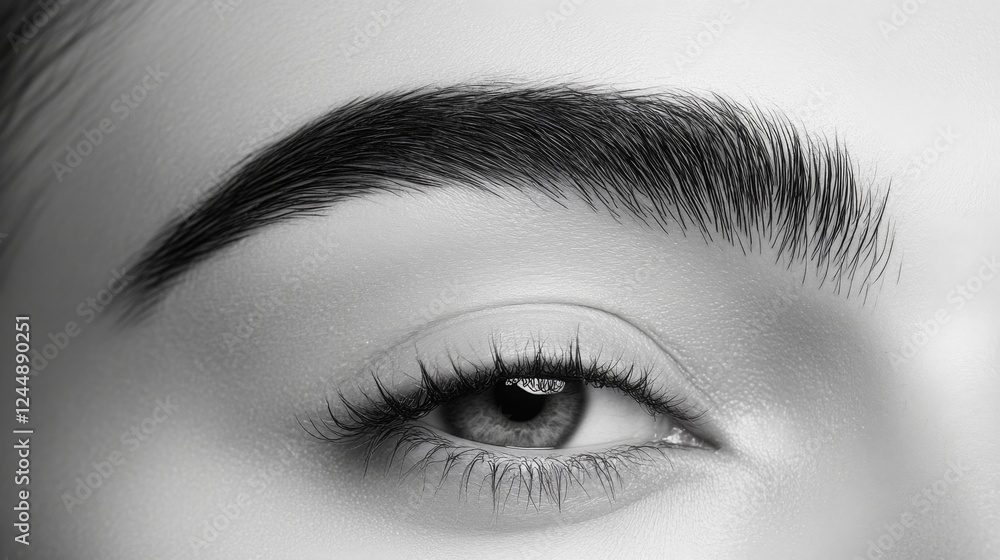 A minimalist beauty image focusing on a pair of well-groomed, thick eyebrows, with flawless skin and natural lighting, perfect for a beauty tutorial or skincare concept. A minimalist beauty image focusing on a pair of well-groomed, thick eyebrows, with flawless skin and natural lighting, perfect for a beauty tutorial or skincare concept.
