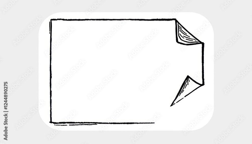 Hand Drawn Sketch Of A Blank Page Corner Turned