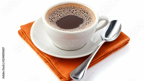 A Cup of Coffee Sits on a S...