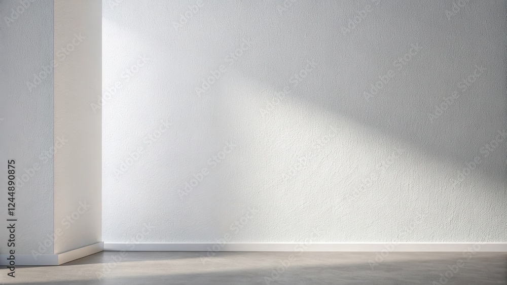 Simple Corner Room with Textured Wall and Sunlight Simple Corner Room with Textured Wall and Sunlight