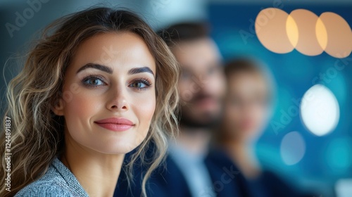 Wallpaper Mural Confident and Optimistic Woman Leads Brainstorming Session on Innovative Business Solutions  The image depicts a young Torontodigital.ca