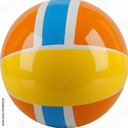 Colorful Beach Ball Isolate...