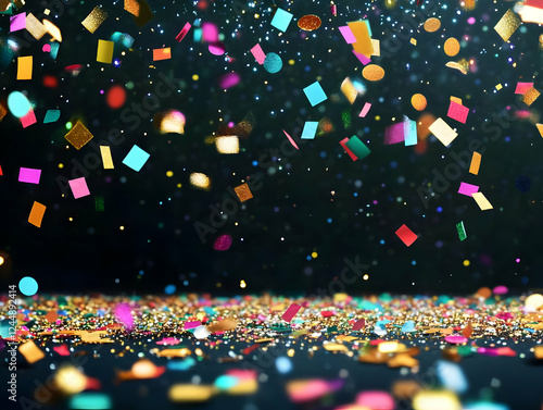 Colorful Confetti Falling o...