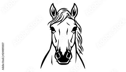 Elegant Horse Head Black And White Design