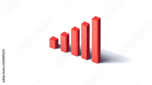 3D red bar graph showing upward trend, growth, progress, and success. Free Download 3D red bar graph showing upward trend, growth, progress, and success. - GFXLoad