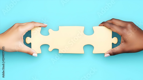 Two Diverse Hands Connect P...